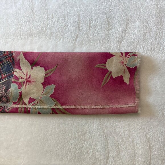 Patchwork Womens Jacket With Faux Shearling Collar & Button Closure Size Small - Picture 12 of 12